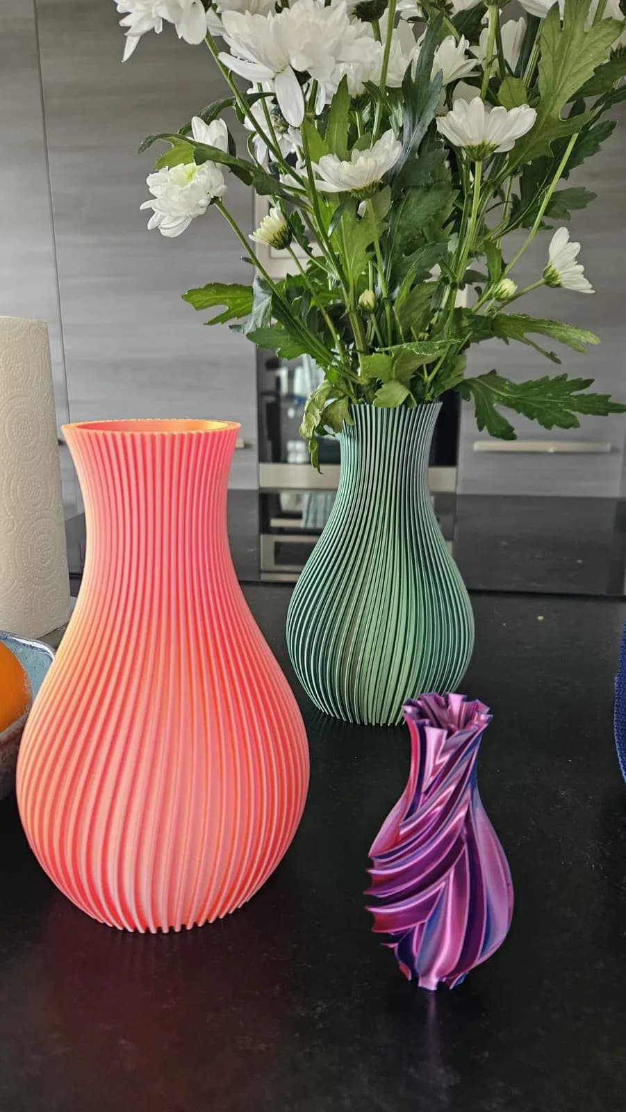 Collection de vases spiralés — création imprimée en 3D par Info & 3D Services